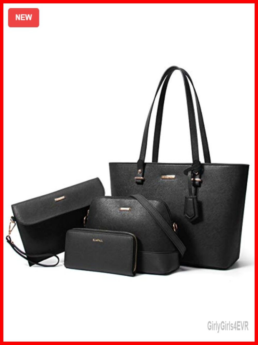 Women's Tote Handbag Set Satchel Purse Synthetic Leather Shoulder Bag Wallet